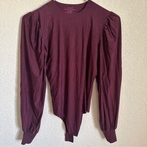 Commando Butter Balloon Sleeve Bodysuit Eggplant Size Small